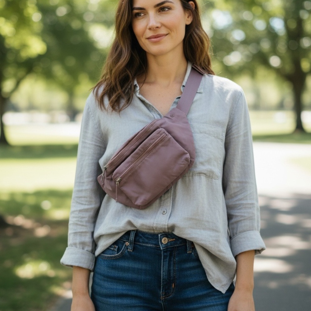 Athleta Dusty Mauve Crossbody Belt Bag